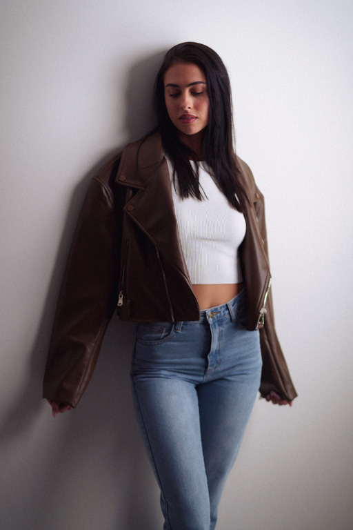 Portfolio shoot of a model starting at in my home studio